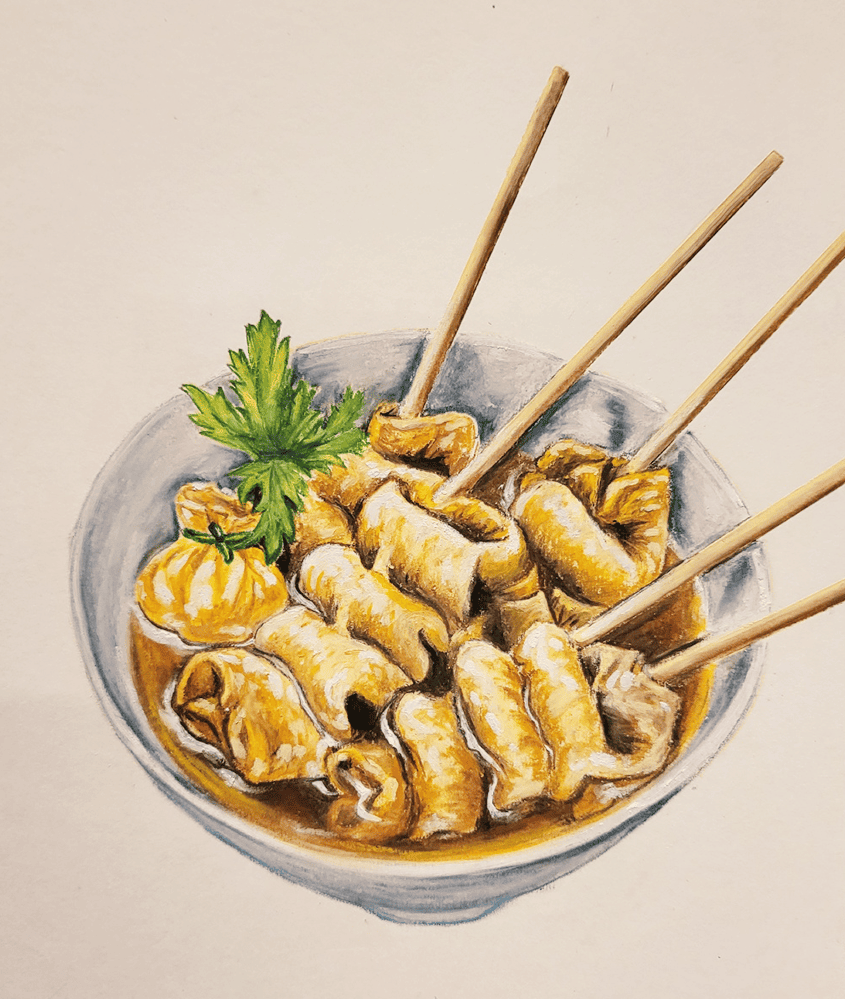 fish-cake-Oil-pastel-meimong8